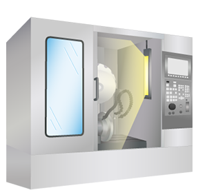 マシニングセンター内の照明に