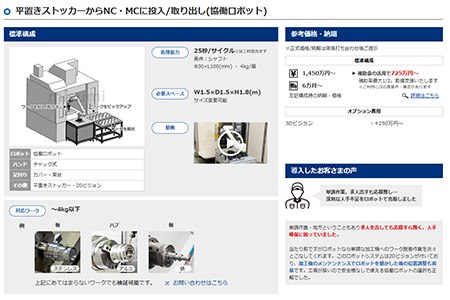 ロボットパッケージ多数掲載 導入イメージを掴みやすい